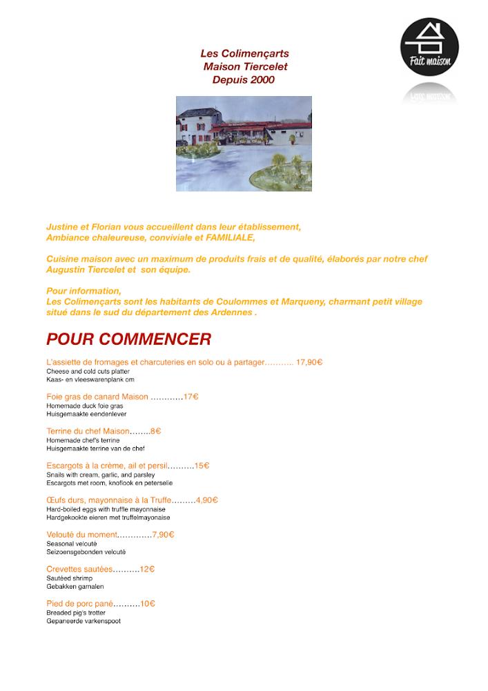 Les Colimençarts - Menu Image 2