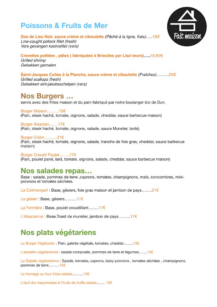 Les Colimençarts - Menu Image 3